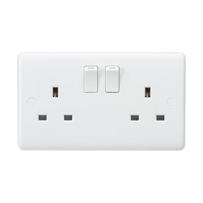 Knightsbridge 13A 2 Gang DP Switched Socket - White