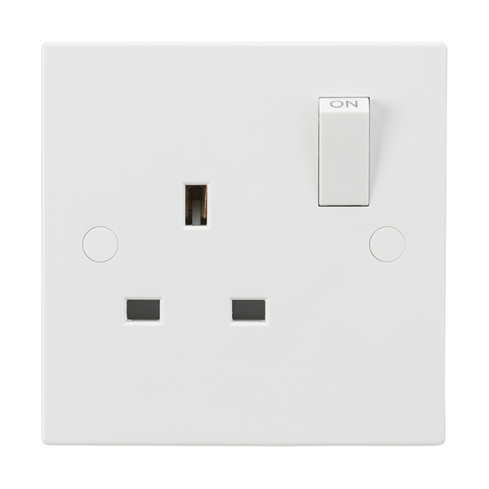 Knightsbridge 13A 1 Gang SP Switched Socket - White 