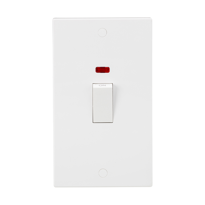 Knightsbridge 45A DP Switch with Neon - White