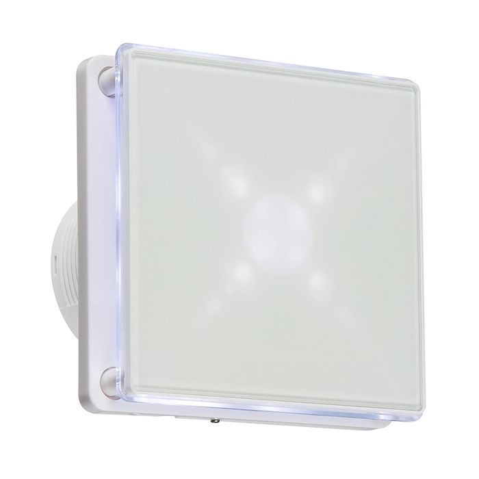 MLA 4 Inch LED Backlit Extractor Fan with Overrun Timer White 