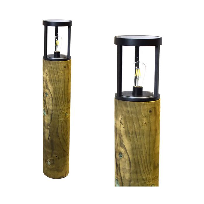 Lumena 800mm Radiata Edisol Pro-Solar Timber Path Light Black (3000K) Warm White