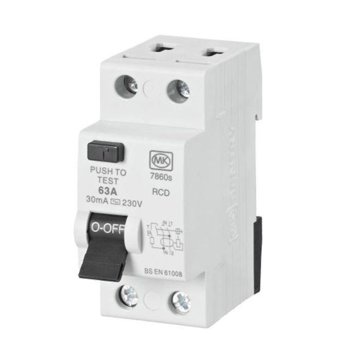 MK Sentry 7860S 63A 30mA RCD 2 Pole