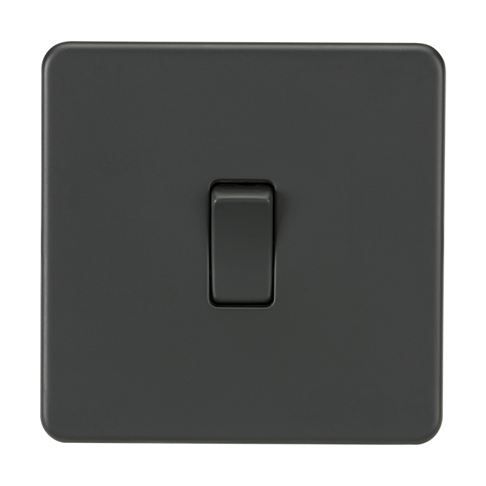 ML Accessories Anthracite 1 Gang Intermediate Screwless Switch