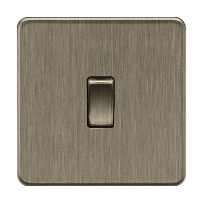 ML Accessories Antique Brass 1 Gang 20A DP Screwless Switch