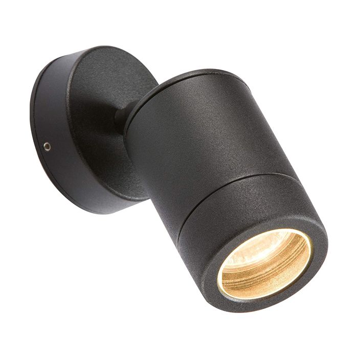 MLA Knightsbridge IP65 Black Adjustable Wall Light GU10 35W