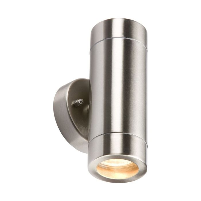 MLA Knightsbridge WALL2L Stainless Steel Lightweight Up & Down GU10 Wall Fitting IP65 2 x 35W