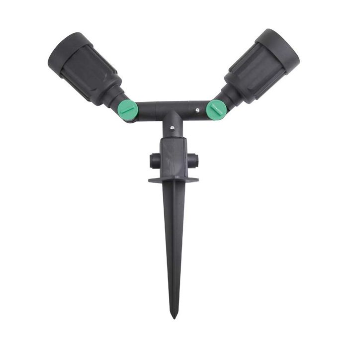 MLA Knightsbridge 2SPIKE38 Black PAR38 Dimmable Double Garden Spike Spot Light IP44 E27 2 x 80W