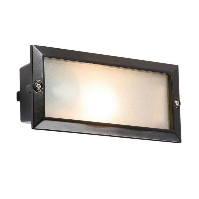 MLA Knightsbridge BL01BK Bricklight with Black Plain and Louvred Covers E27 IP44 40W max 230V