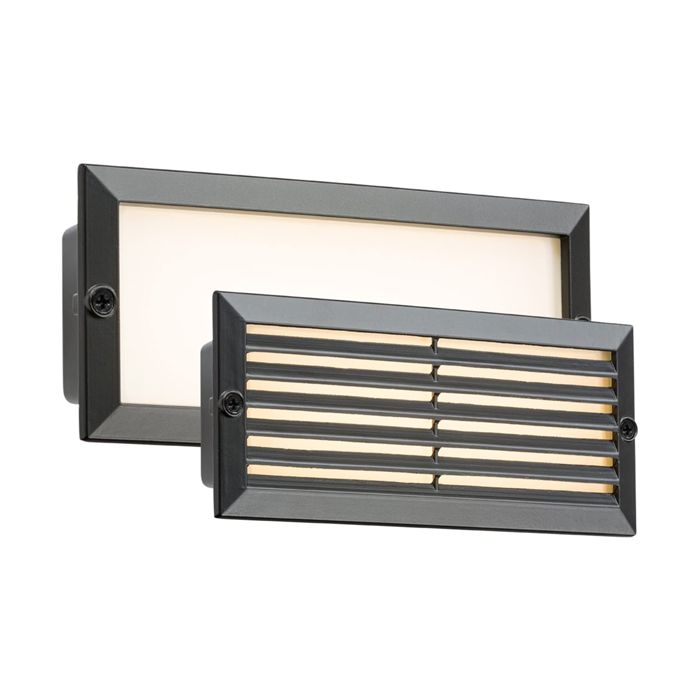 MLA Knightsbridge BLED5BW Aluminium Brick Light with Black Fascia and White LED IP54 5W 230V