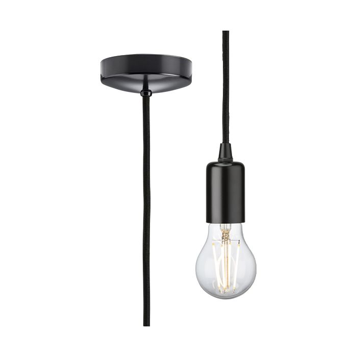 MLA Knightsbridge 1.8M E27 Contemporary Pendant Set  Matt Black