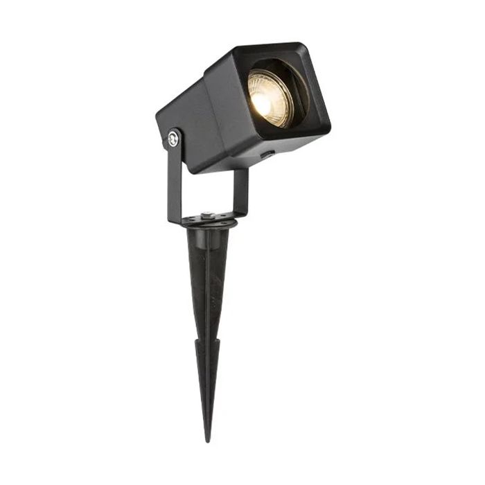 MLA Knightsbridge 230V IP65 GU10 Square Spike Light - Black