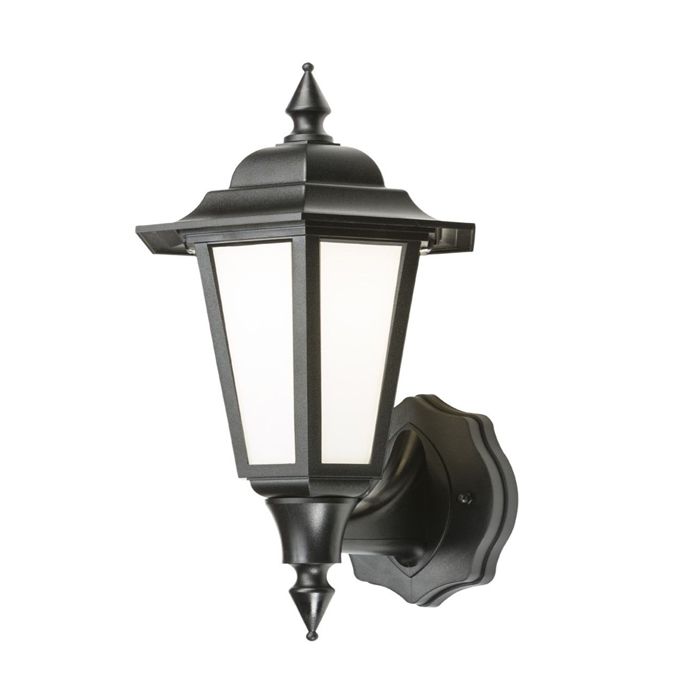MLA Knightsbridge LANT1 Black Polycarbonate LED Outdoor Wall Lantern IP54 Cool White 8W