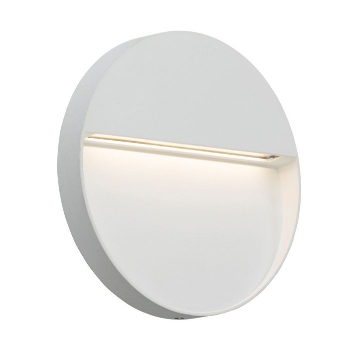 MLA Knightsbridge LWR4W White Aluminium Round 220mm Surface Mount Wall Guide LED Light IP44 4W