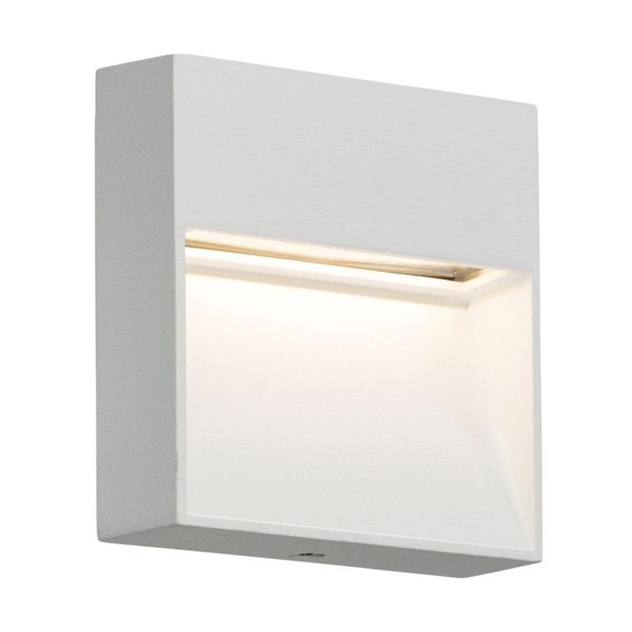 MLA Knightsbridge LWS4W White Aluminium Square 200mm Surface Mount Wall Guide LED Light IP44 4W