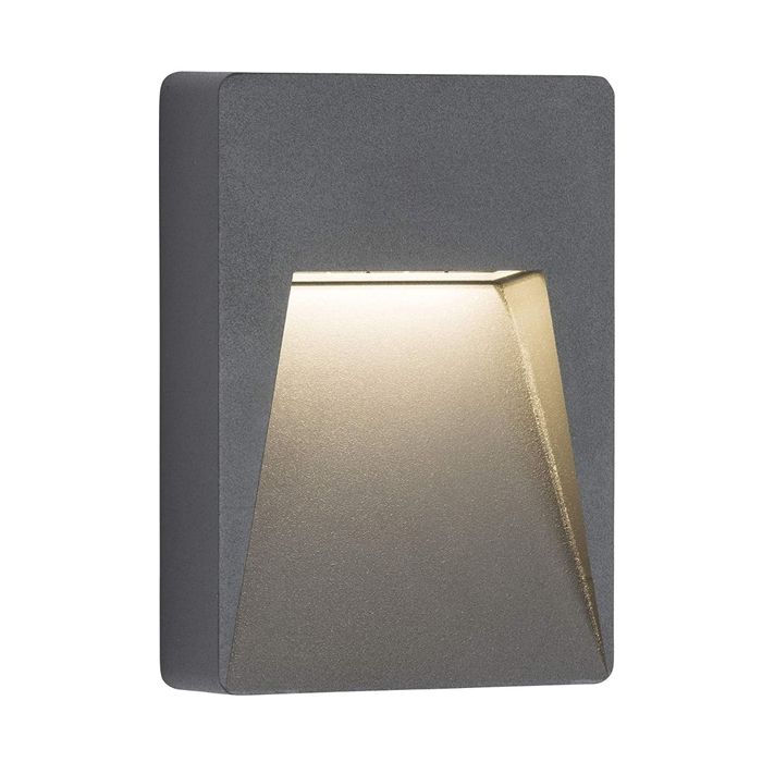 ML Accessories RWL2A Anthracite Rectangular LED Outdoor Wall Guide Light Warm White IP54 2W
