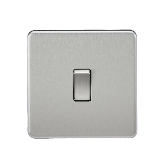 MLA Knightsbridge Screwless 20A 1G DP Switch - Brushed Chrome