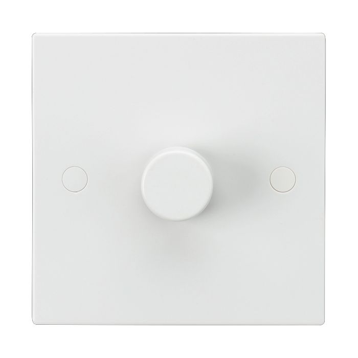 MLA Knightsbridge SN2165 Square Edge White Plastic 1 Gang LED Ready Leading Edge Dimmer Switch
