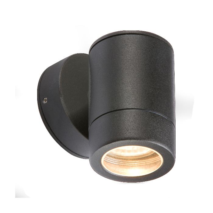 MLA Knightsbridge WALL1LBK Black Aluminium Fixed GU10 Single Wall Light Fitting IP65 35W 230V