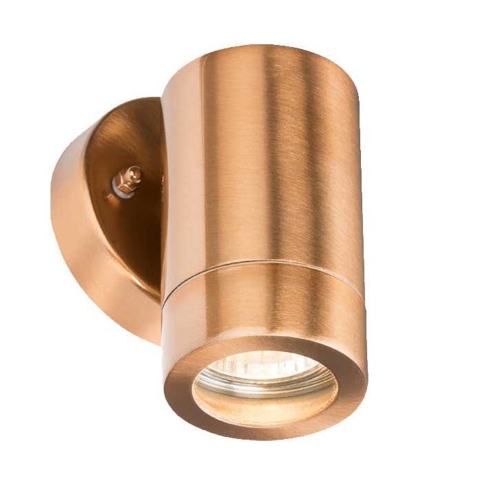 MLA Knightsbridge WALL1LC Copper Coloured Lightweight Fixed GU10 Single Wall Fitting IP65 35W