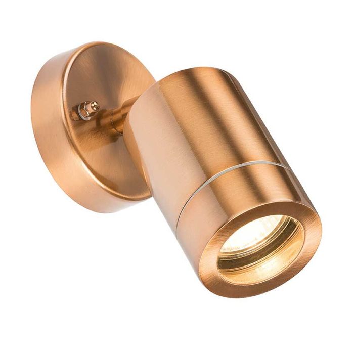 MLA Knightsbridge WALL3LC Copper Colour Lightweight Adjustable Single GU10 Light Fitting IP65 35W