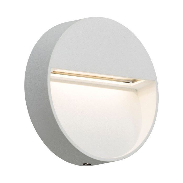 MLA Knightsbridge LWR2W White Aluminium Round 115mm Surface Mount Wall Guide LED Light IP44 2W