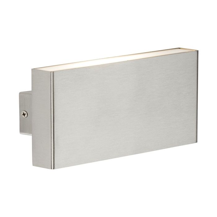 MLA Knightsbridge WSM16BC Brushed Chrome Rectangular Up/Down Twin LED Wall Light IP54 3500K 2x8W