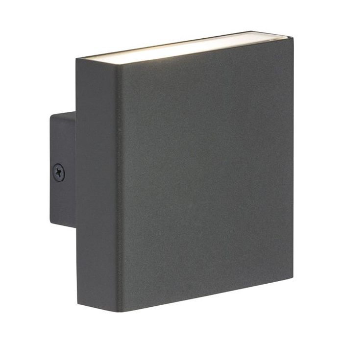 MLA Knightsbridge WSS8A Anthracite Square Up/Down Twin LED Wall Light IP54 3500K 2x 4W