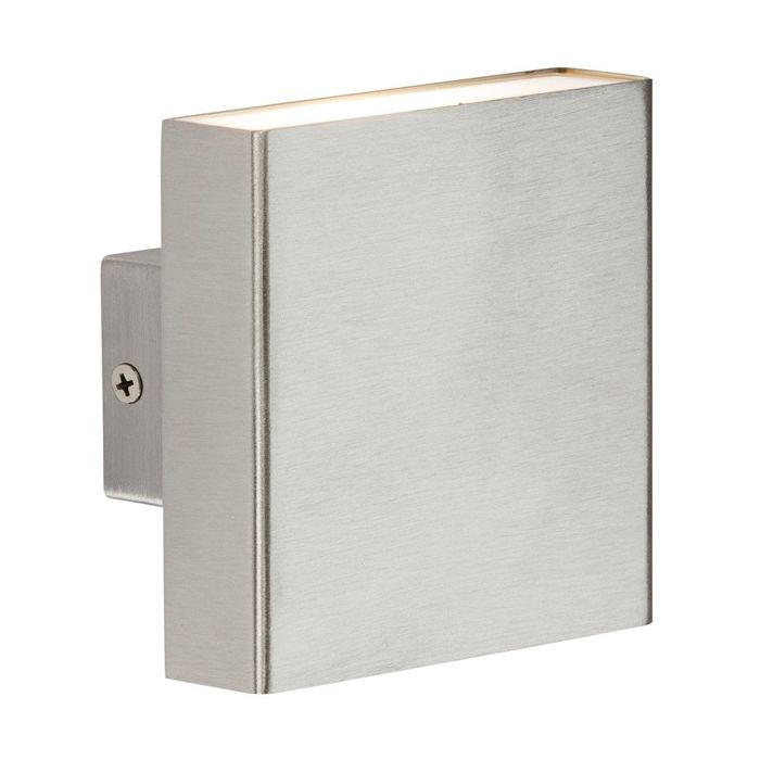 MLA Knightsbridge WSS8BC Brushed Chrome Square Up/Down Twin LED Wall Light IP54 3500K 2x 4W
