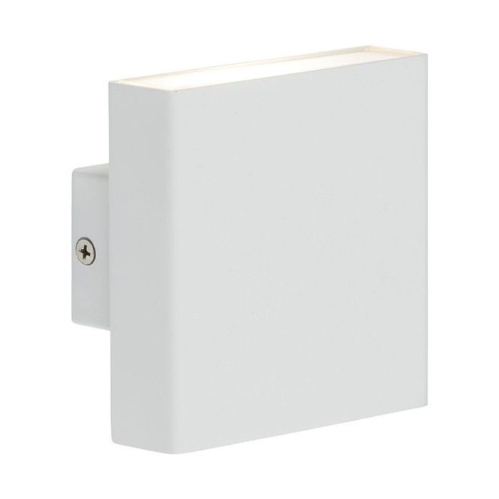 MLA Knightsbridge WSS8W White Square Up/Down Twin LED Wall Light IP54 Warm White 2x 4W