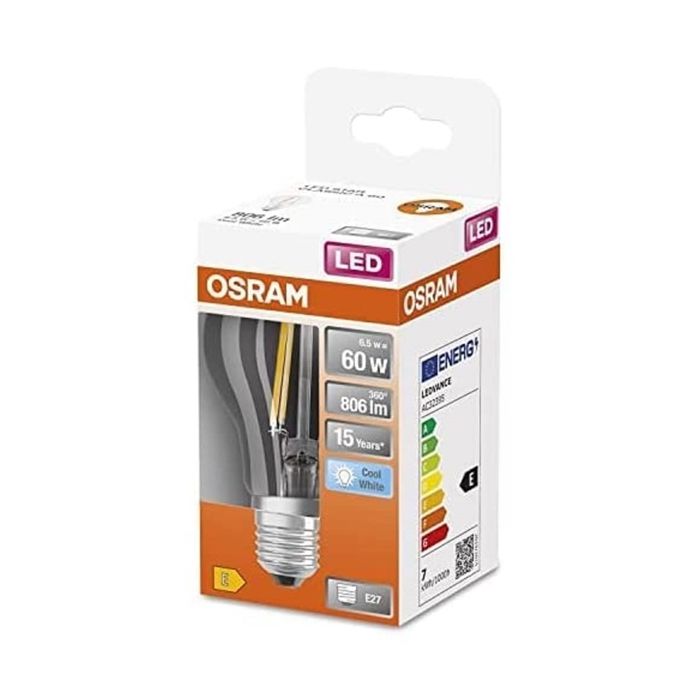 Osram 6.5W-60W E27 Fil A60 4K 806lm Non-Dim