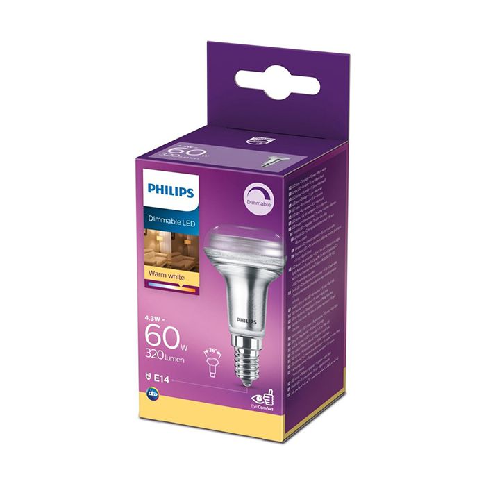 Philips Consumer 4.3W LED R50 Reflector Light Bulb SES/E14 Warm White
