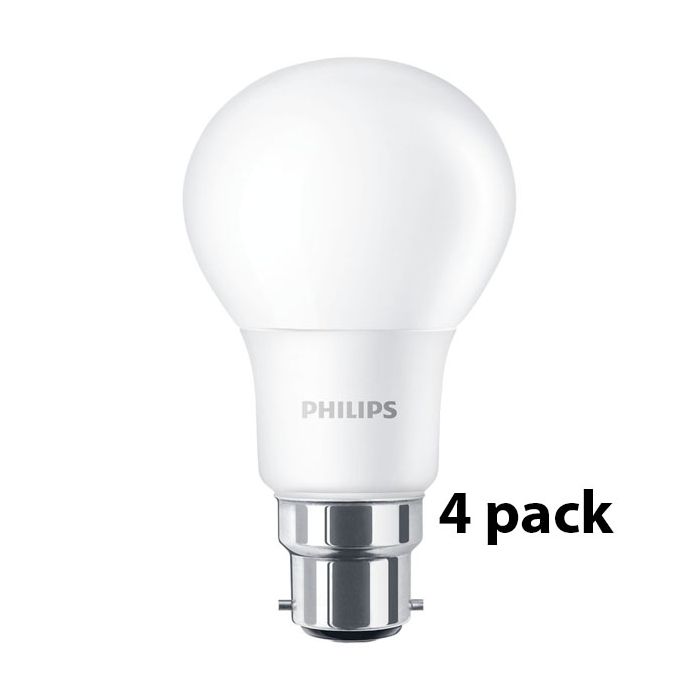 Philips CorePro LEDbulb ND 8-60W A60 B22 827 - 4 Pack