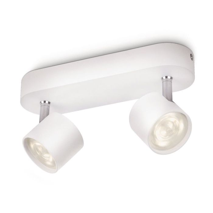 Philips MyLiving 562423116 Star 2 Bar Spotlight Ceiling Bar (Integrated 2 x 3 W LED Bulb) - White