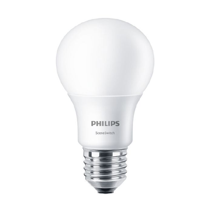 Philips SceneSwitch 7.5w LED GLS/A60 E27 Frosted Light Bulb