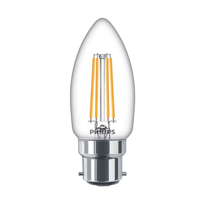 Philips Signify CLA LEDCandle ND 4.3-40W B35 B22 827 CL (80CRI) Non Dim
