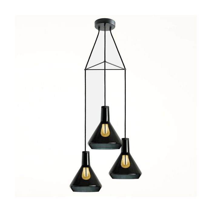 Plumen 3 Way Top Cap Chandelier  Black