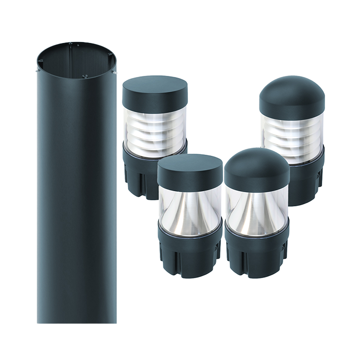 Red Arrow Guard Bollard Post and Head Bundle