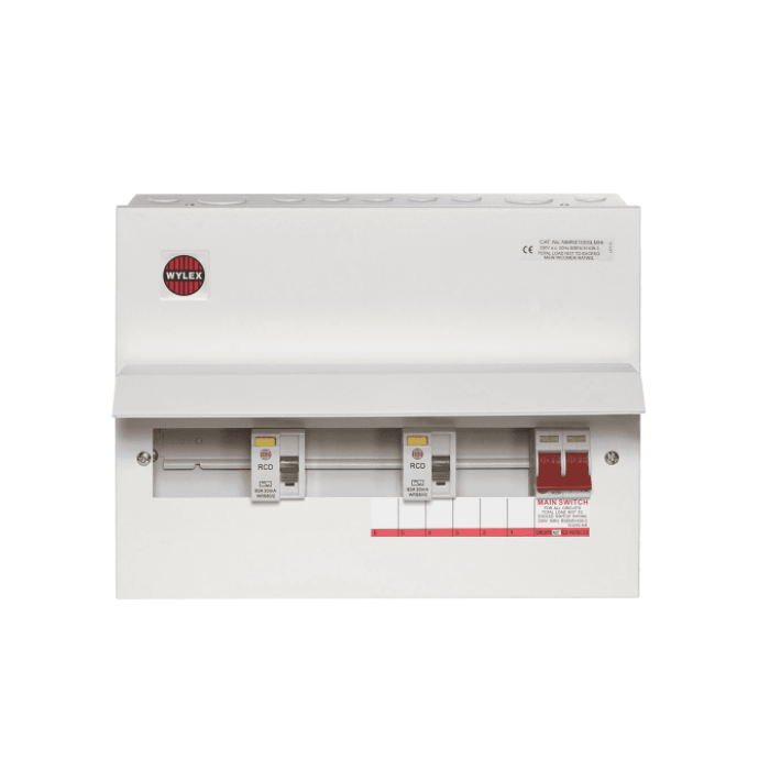 Wylex 10 Way Flexible Dual 80A Type A RCD High Integrity Metal Clad Consumer Unit