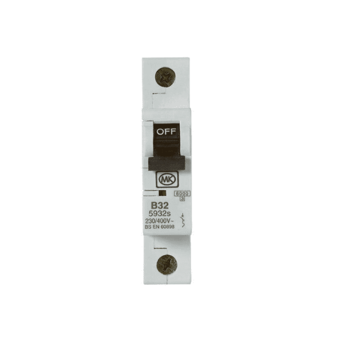 MK Sentry 5932S 32A Single Pole 6kA B Curve MCB