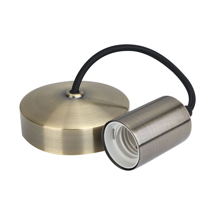 Selectric 6 Inch E27 Contemporary Decorative Pendant Set Antique Brass
