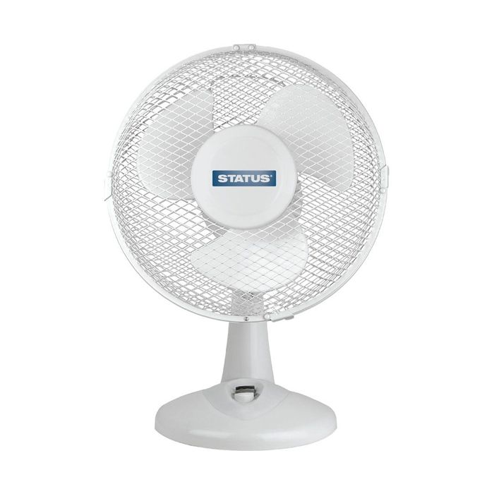 Status 9 Inch Oscillating Desk Fan - White