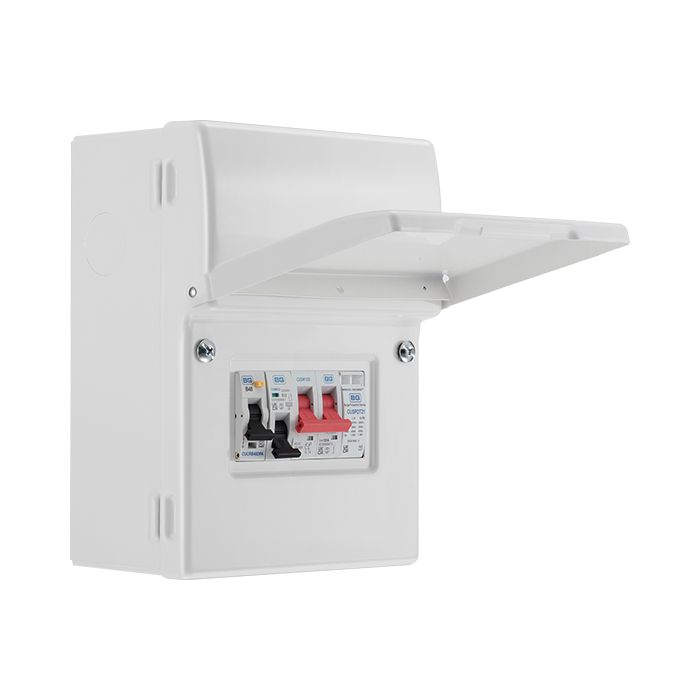 SyncEV White Internal 40A Type A Double Pole RCBO, 100A Main Switch, Type 2 SPD