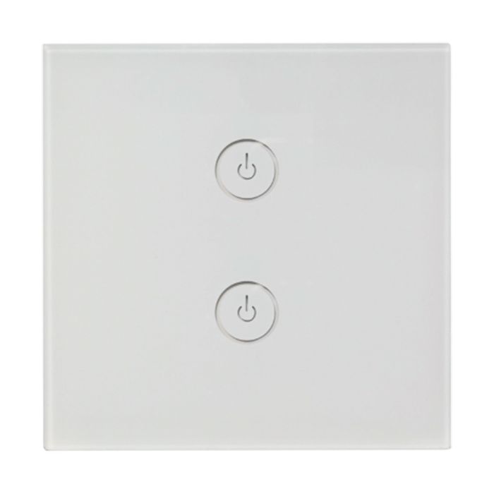 TCP Smart 2 Gang Single WiFi Switch White