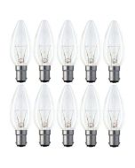 25W SBC Clear Candle 35mm Pack of 10