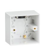 ML Knightsbridge SN1610 Square Edge White Single 1 Gang 47mm Pattress Box with Earth Terminal