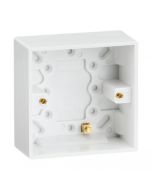 ML Knightsbridge SN1700 Square Edge White Single 1 Gang 35mm Pattress Box with Earth Terminal
