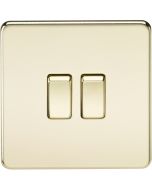 MLA Screwless 10AX 2G 2-Way Switch - Polished Brass