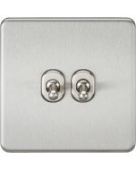 MLA Screwless 10AX 2G 2-Way Toggle Switch - Brushed Chrome