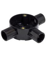 PVC Conduit Tee Box - 20mm Black