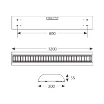 Ansell Crescent LED Surface Linear 42w Cool White - Emergency
